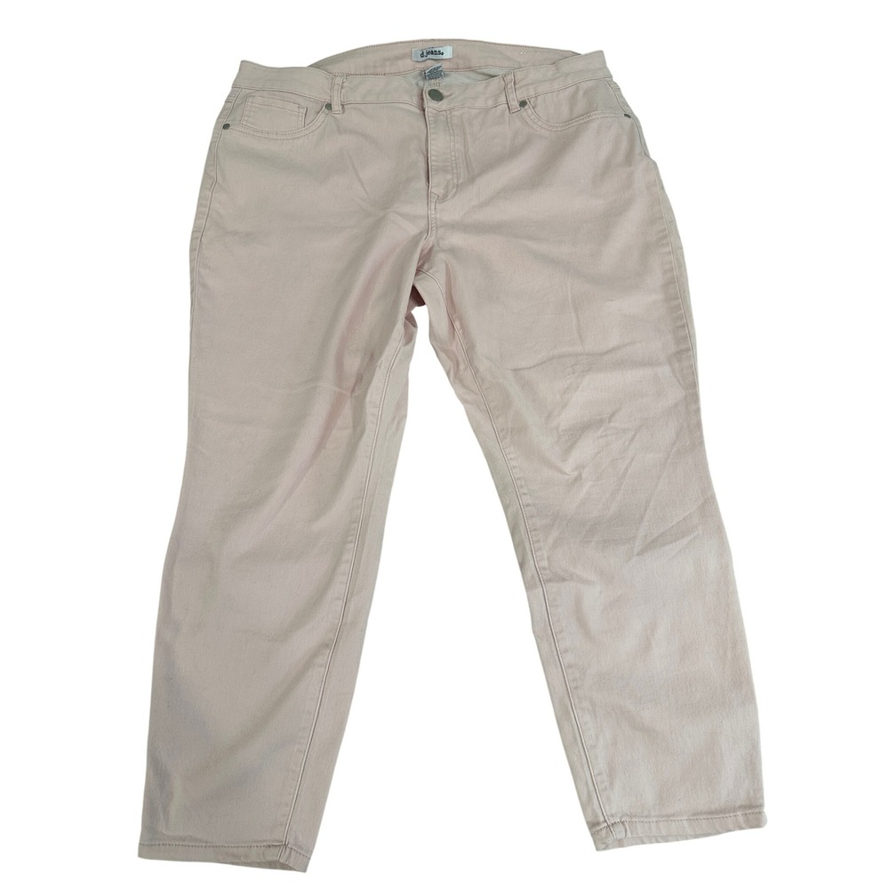 d.jeans Womens 22W Light Pink Straight Leg Denim Pants RN 55356